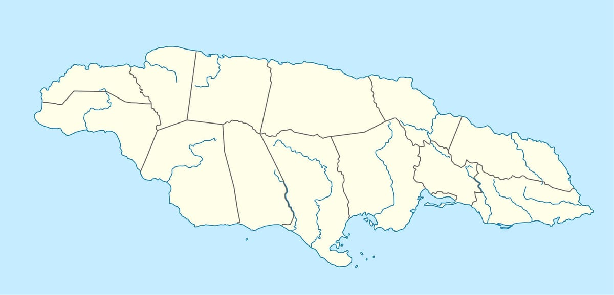 地图牙买加表示河流