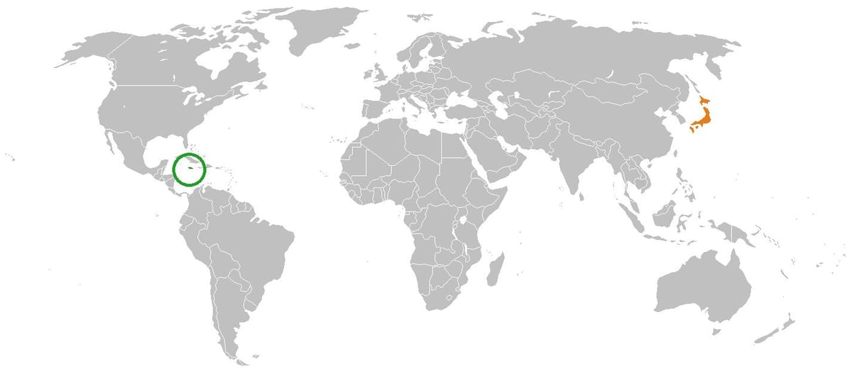 牙买加在世界地图