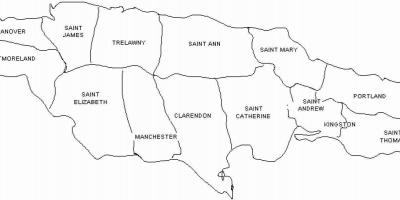 牙买加的地图和教区