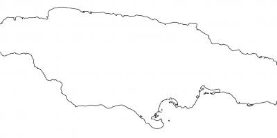 空白的地图牙买加与边界